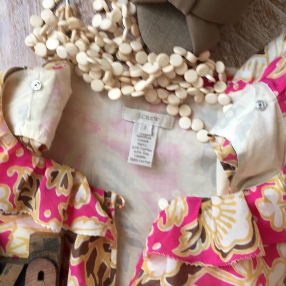 J. CREW Ruffle Neck Sleeveless Floral Print Top - Picture 9 of 12